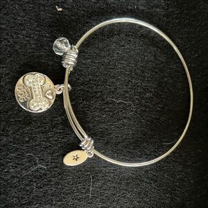 I love my dog silver tone charm bracelet